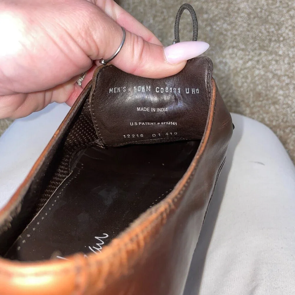 Cole Haan Colton Oxford Brown Leather Plain NikeAir Mens Size 10.5 laces